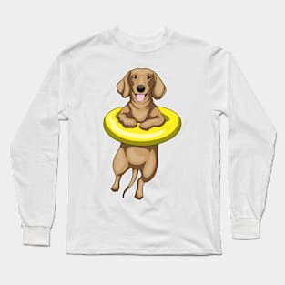 Dachshund Swimming Swim ring Long Sleeve T-Shirt